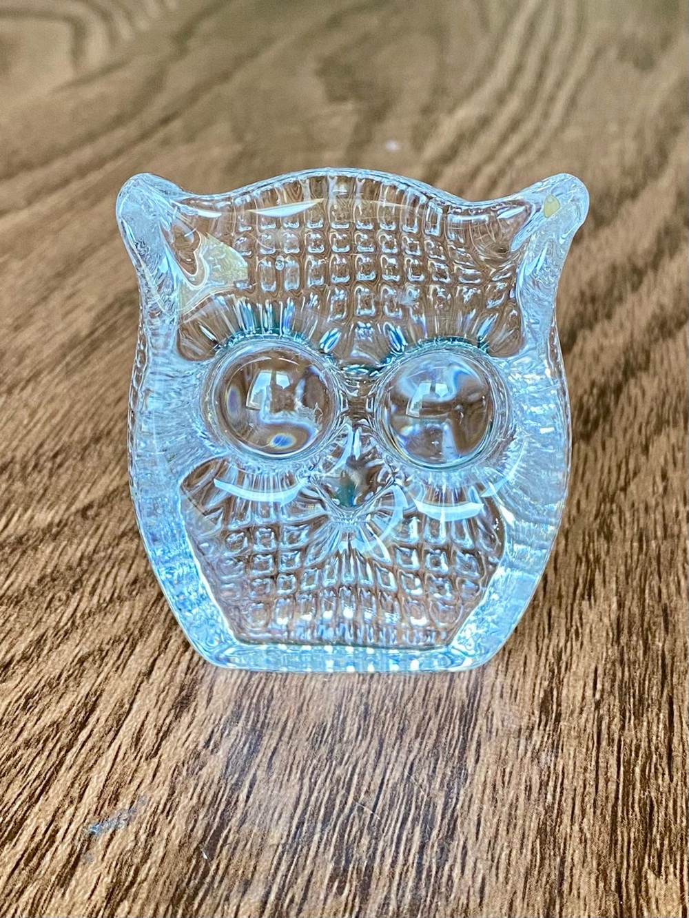 Vintage Swedish Glass Owl Paperweight Figurine - Picture 3 of 12
